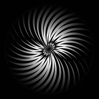 Soyut sarmal serisi, soyut dönen vektör şekil, siyah ve beyaz şekli deformasyon içinde düzensiz geometrik öğeleri, vektör çizim