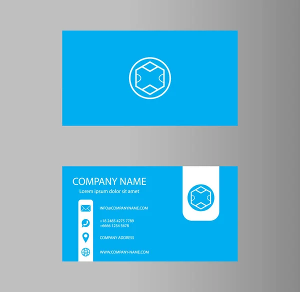Design Cartão Visita Criativo Cor Azul Branca Banners Infográfico Antecedentes — Vetor de Stock