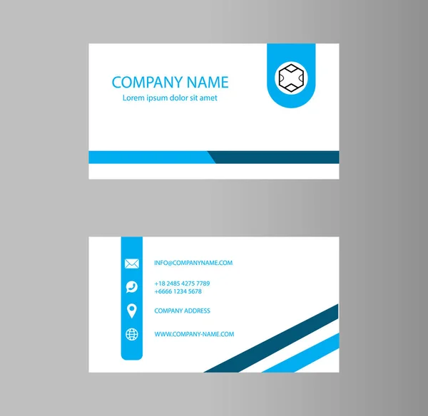 Creative Business Card Design Dark Blue Color Contact Card Company — Stock Vector