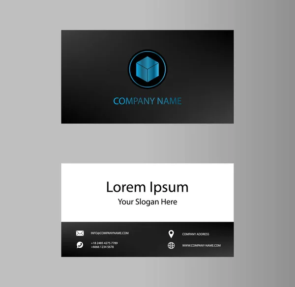 Carte Visite Créative Design Gradient Blue Logo Carte Contact Pour — Image vectorielle