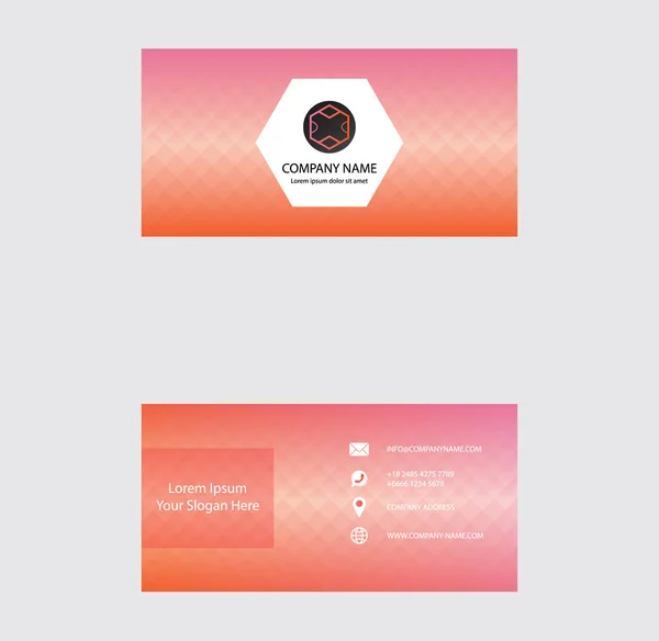 Visitenkartendesign Orange Rosa Farbverlauf Kontaktkarte Für Unternehmen Infografik Abstrakte Moderne — Stockvektor