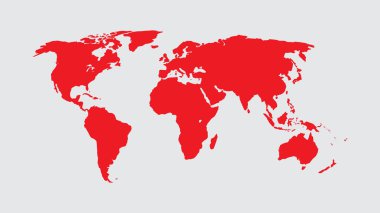 Dünya harita vektör, izole boş arka plan üzerinde düz Earth harita Web sitesi, faaliyet raporu, Infographics, dünya harita illüstrasyon vektör çizim için