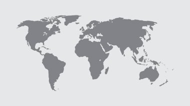 Dünya harita vektör, izole boş arka plan üzerinde düz Earth harita Web sitesi, faaliyet raporu, Infographics, dünya harita illüstrasyon vektör çizim için
