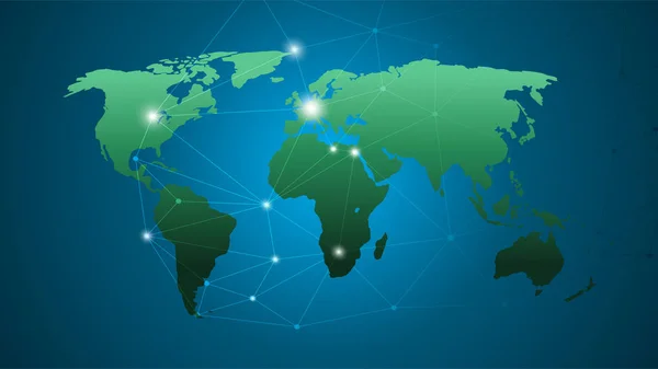 Dünya Haritası Genel Bağlantısı Soyut Modern Yaratıcı Kavram Için Web — Stok Vektör