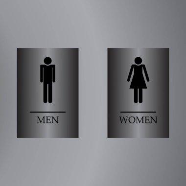 Sembolü tuvalet, tuvalet işareti, zarif gri degrade renk izole beyaz arka plan, vektör çizim üzerinde ayarla