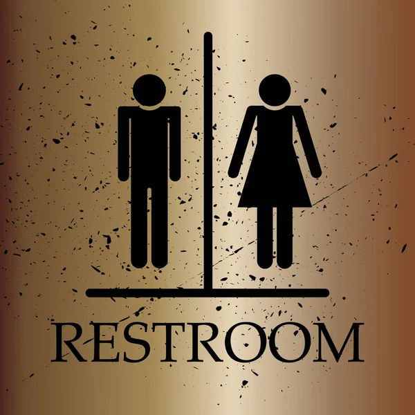 Toilettensymbol Toilettenschild Auf Bronzegradienten Hintergrund Grunge Effekt Isoliert Vektor Illustration — Stockvektor