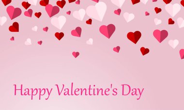 Mutlu sevgililer günü arka plan ile kalp şekli semboller of Love, tebrik kartı tasarımı