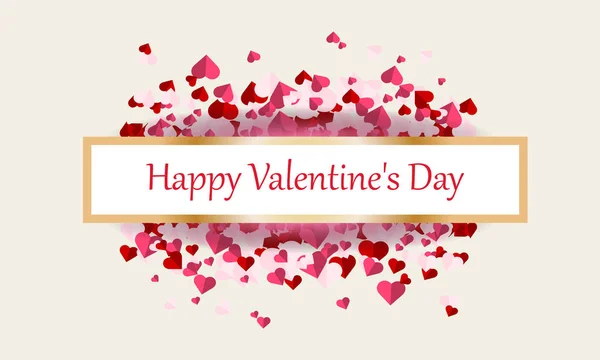 Fundo Feliz Dia Dos Namorados Com Forma Coração Símbolos Amor — Vetor de Stock