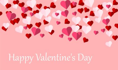 Mutlu sevgililer günü arka plan ile kalp şekli semboller of Love, tebrik kartı tasarımı