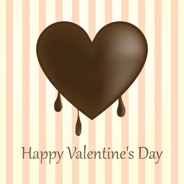 Feliz Dia Dos Namorados Elegantes Chocolates Derreter Forma Coração Isolar — Vetor de Stock