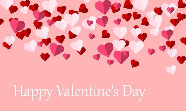 愛のハート形のシンボル グリーティング カードのデザインとハッピー バレンタインデーの背景 — ストックベクタ