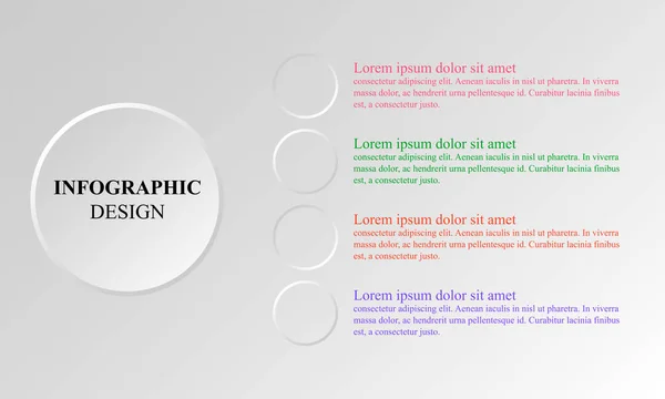 Infographie Papier Élément Bouton Blanc Modèle Données Colorées Utilisé Pour — Image vectorielle
