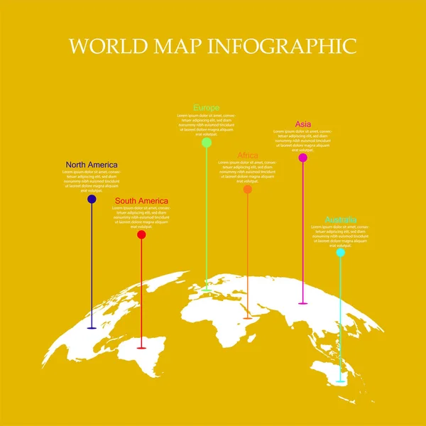 Weltkartenvektor Infografisches Konzept Flache Erdkarte Für Website Jahresbericht Eps10 Vektorillustration Vektorgrafiken