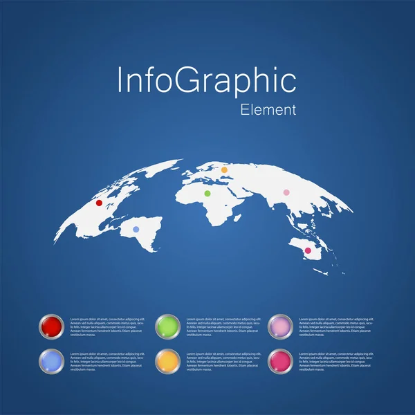 Conception Infographique Avec Élément Carte Monde Concept Entreprise Utilisé Pour — Image vectorielle