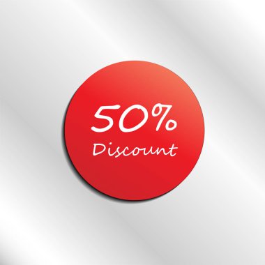 Fiyat Etiketi, %50 İndirim, promosyon indirimi etiket afiş, Reklam etiketi, Vektör İllüstrasyon 