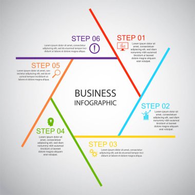 İş Infographics, Altıgen diyagramı, Süreç Tasarımı, Pazarlama sunumu , bölüm afiş