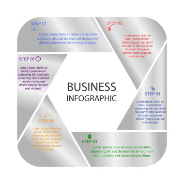 İş Infographics, Altıgen diyagramı, Süreç Tasarımı, Pazarlama sunumu , bölüm afiş