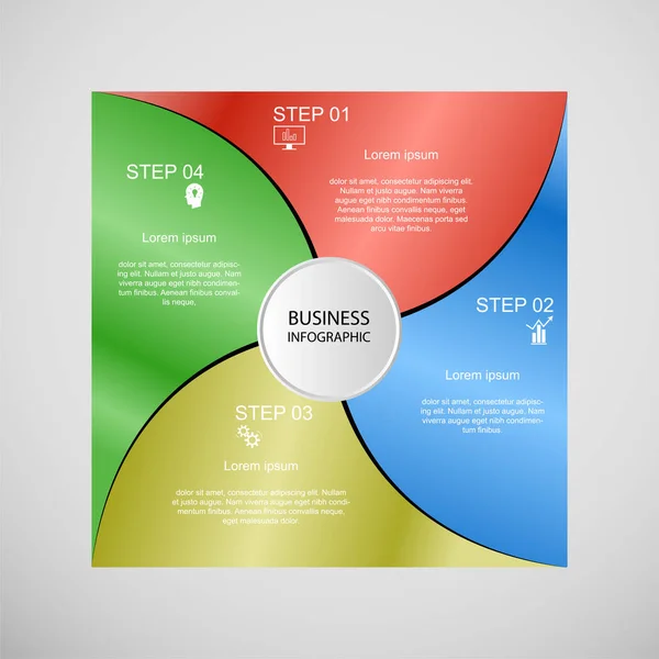 Geschäftsinfografiken Geometrie Quadratisches Design Marketing Präsentation Schnittanhänger Vektorillustration — Stockvektor