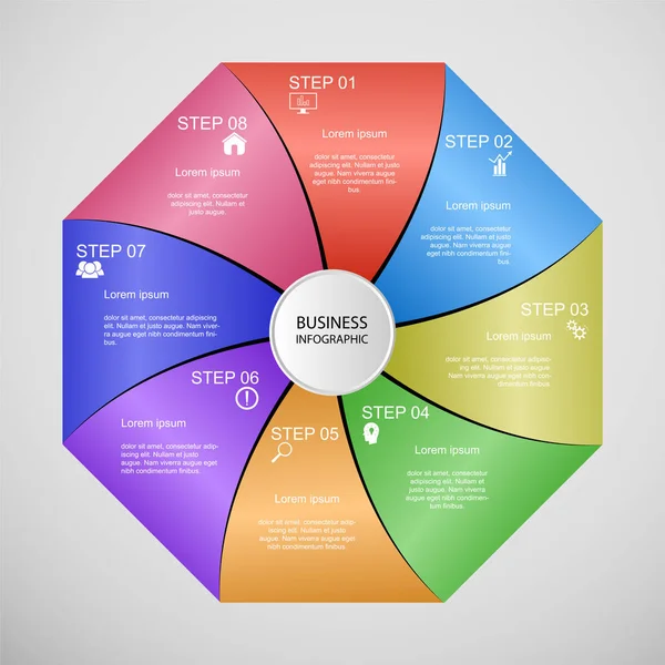 Geschäftsinfografiken Geometrie Achteck Design Marketing Präsentation Sektionsbanner Vektorillustration — Stockvektor