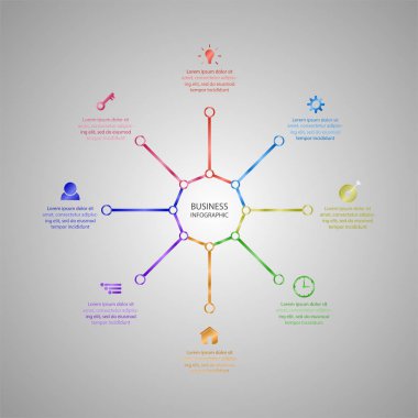 İş Infografikleri, geometri, sekizgen tasarım, pazarlama sunumu, Bölüm Banner