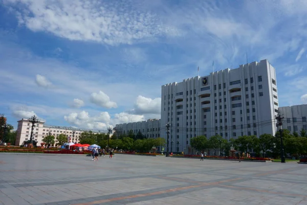 Khabarovsk Russia September 2018 Lenin Square Khabarovsk Second Biggest Square — Stock Photo, Image