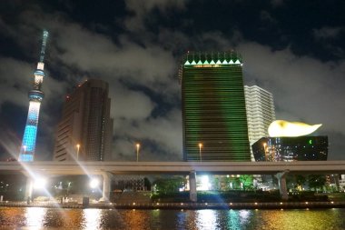 Gece Tokyo. Sumida Nehri