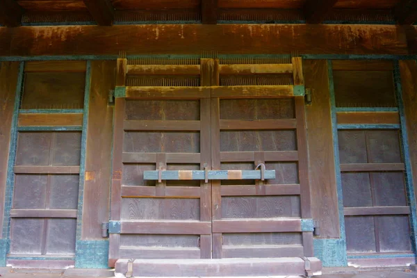 Traditional classic Japanese wood door, old wooden gate japanese style