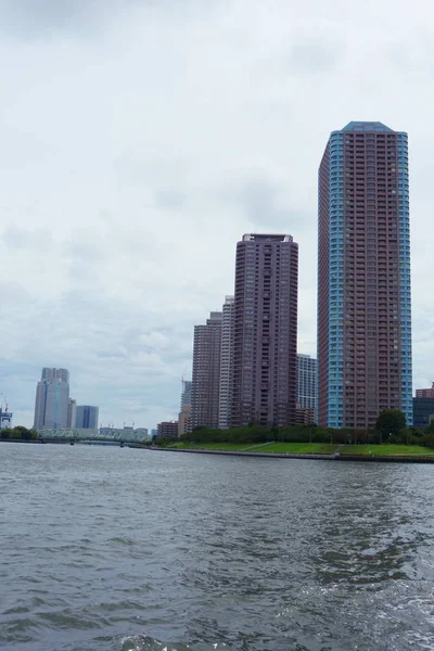 Apartment Buildings Sumida River Tokyo Japan — Stock Photo, Image