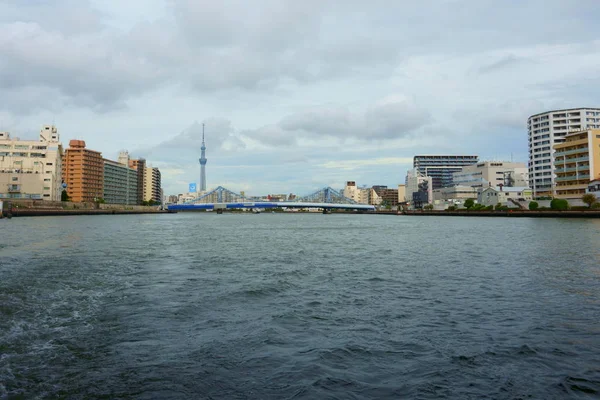 Tokyo Japan Sept 2018 Landskap Sumida Flodutsikt Från Ett Kryssningsfartyg — Stockfoto