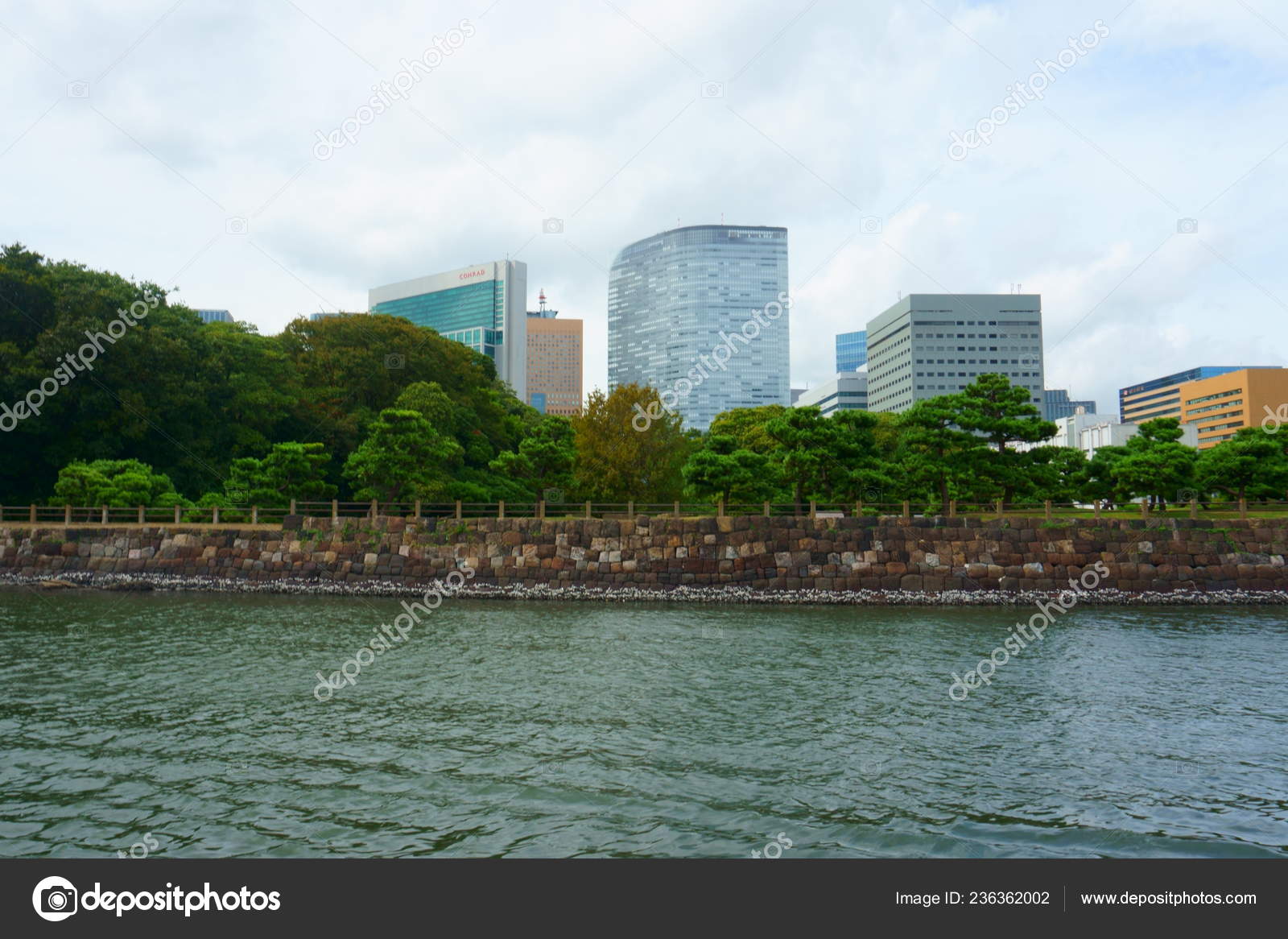 Tokyo Japan Sept 2018 Office Buildings Japanese Hama Rikyu Garden