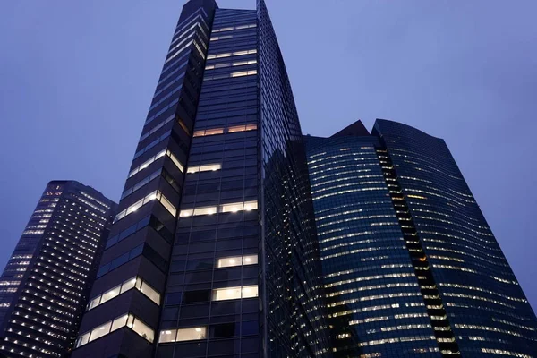 Modern buildings in Tokyo, Japan. Office buildings in the evening