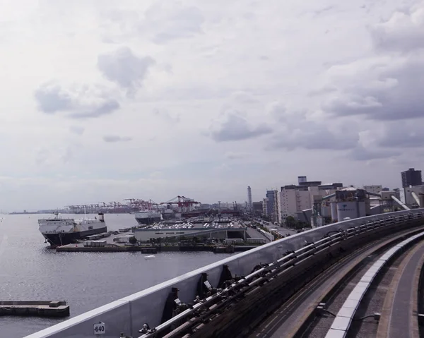 Tokio Japón Septiembre 2018 Ferrocarril Del Sistema Trenes Yurikamome Las — Foto de Stock