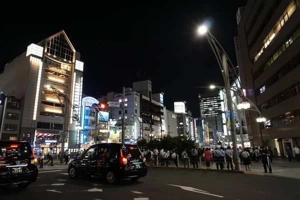 Нічний погляд району Уено в Токіо Японія Азія — стокове фото