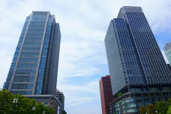 Tokyo Japon Grands Bâtiments Situés Dans Quartier Des Affaires Chiyoda — Photo