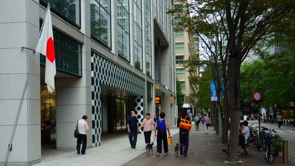 2018年9月17日 東京の街を歩く 丸の内地区旗 — ストック写真