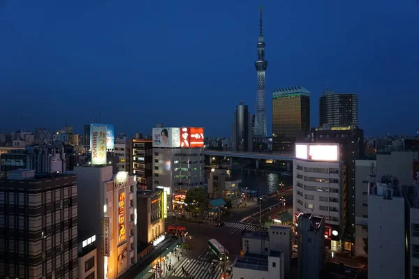 Tokyo Japan Maj 2019 Flygvy Över Asakusadistriktet Stadsbilden Asakusa Med — Stockfoto