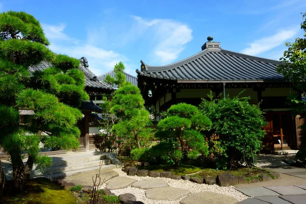 Παραδοσιακός Ιαπωνικός Διακοσμητικός Κήπος Ναός Hasedera Kamakura Ιαπωνία — Φωτογραφία Αρχείου
