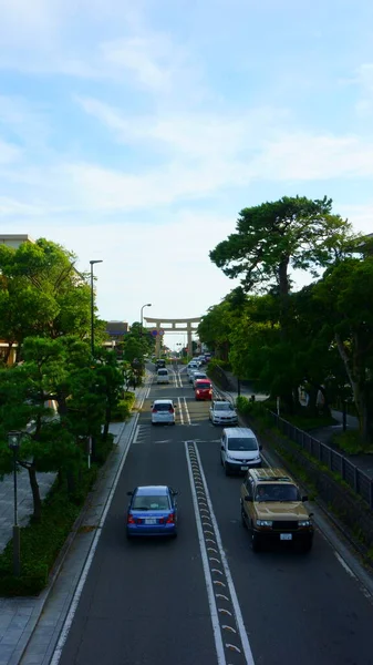 Kamakura Giappone Settembre 2019 Traffico Automobilistico Strada Nella Città Kamakura — Foto Stock