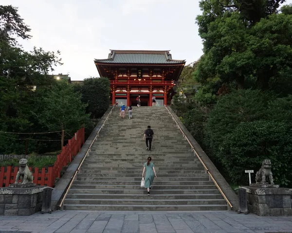 Kamakura Japán Szeptember 2019 Tsurugaoka Hachimangu Legfontosabb Szentély Kamakura — Stock Fotó