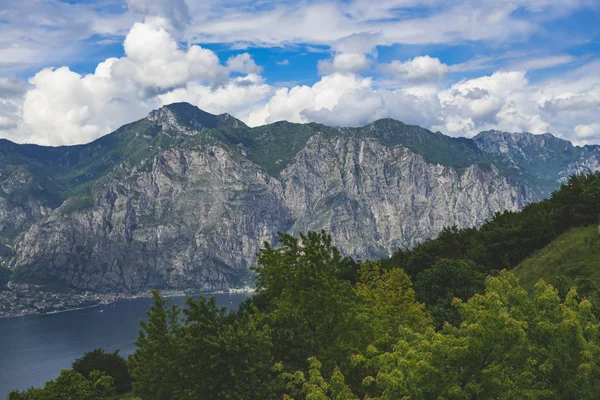 Gray Cumulus clouds in the mountains before the rain.