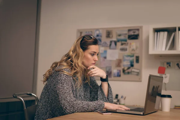 Female Executive Working Laptop Office — Stock Photo, Image