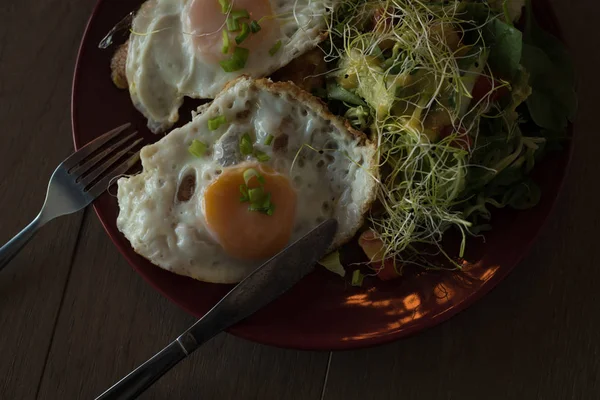 Gros Plan Sur Petit Déjeuner Servi Sur Table — Photo