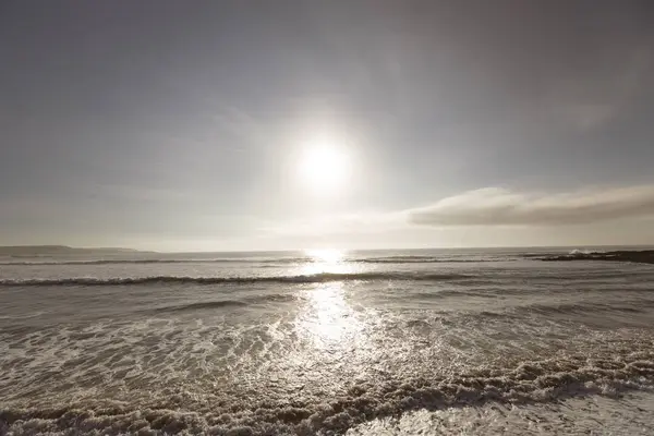 Vista Pôr Sol Sobre Mar — Fotografia de Stock