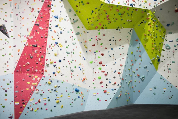 Mur Escalade Artificiel Dans Salle Gym Pour Pratique — Photo
