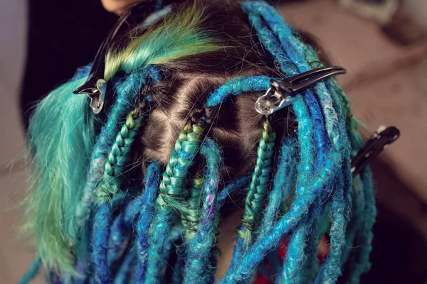 Close Woman Dreadlocks — Stock Photo, Image