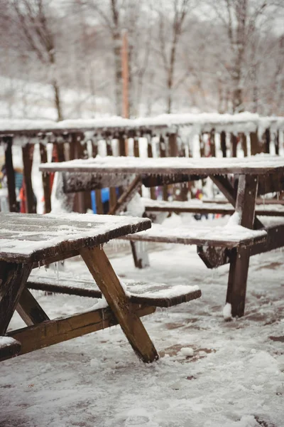 Tables Ice Snow Them Ski Resort — Stock Photo, Image