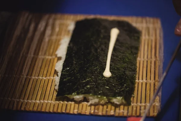 Närbild Förberedelse Sushi Restaurangen — Stockfoto