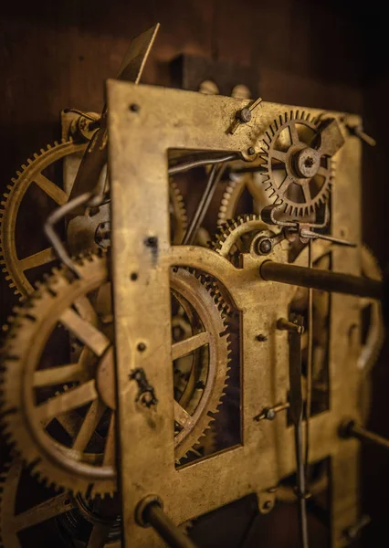 Mecanismo Reloj Vintage Con Engranajes — Foto de Stock