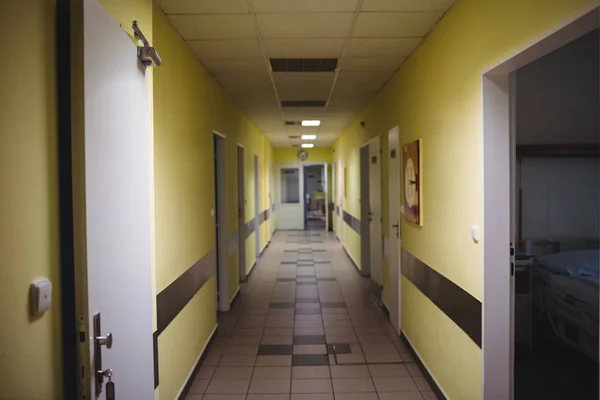 Interior View Illuminating Corridor Hospital — Stock Photo, Image