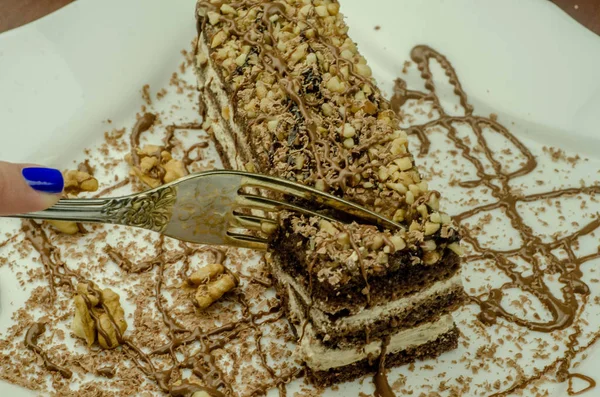 Cakes Nuts Chocolate — Stock Photo, Image
